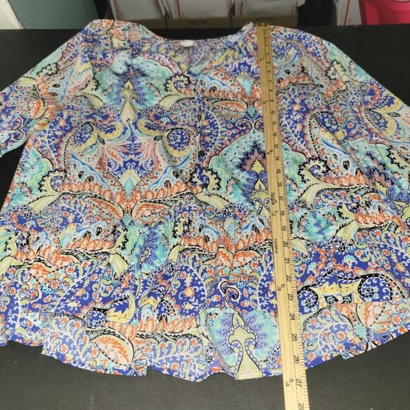 Cupio Colorful Paisley Boho Top XL - Picture 8 of 11